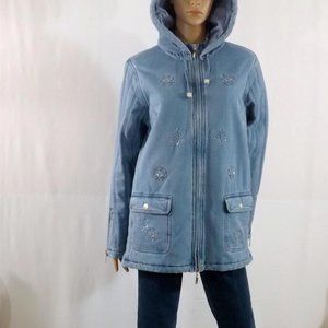 Denim warm lined Jacket beautifully embroidered